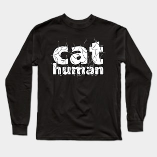 Cat Human Black Hair Long Sleeve T-Shirt